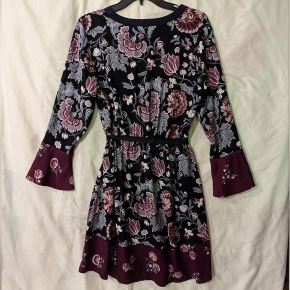 Host Pick - LOFT Black Floral Faux Wrap Dress - Picture 3 of 4